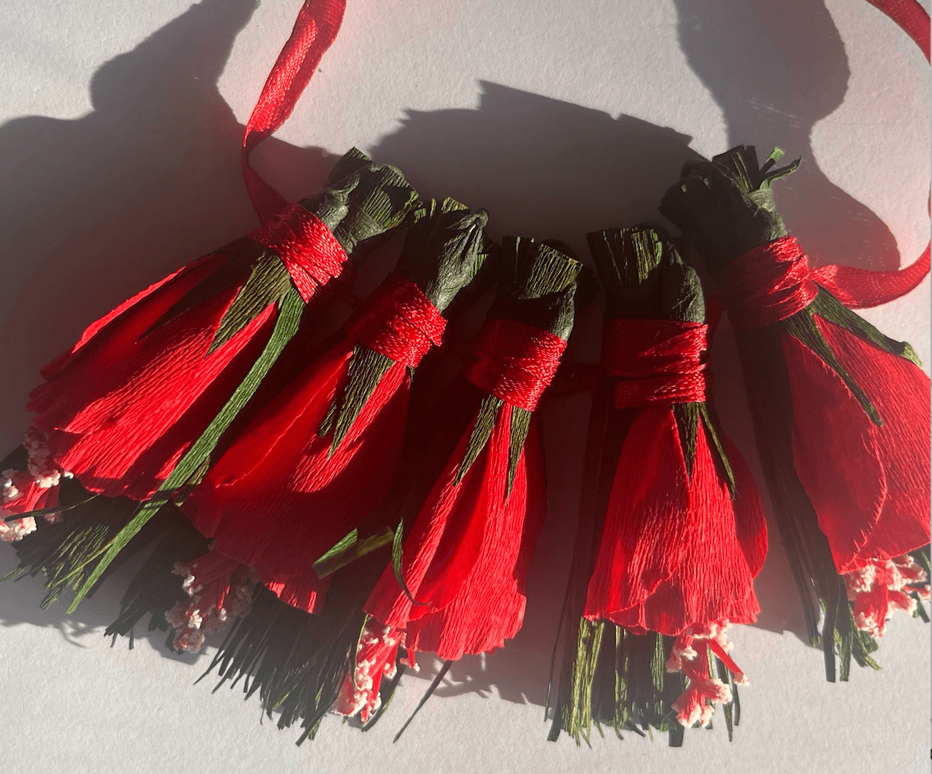 Durva and Red Jaswand Garland